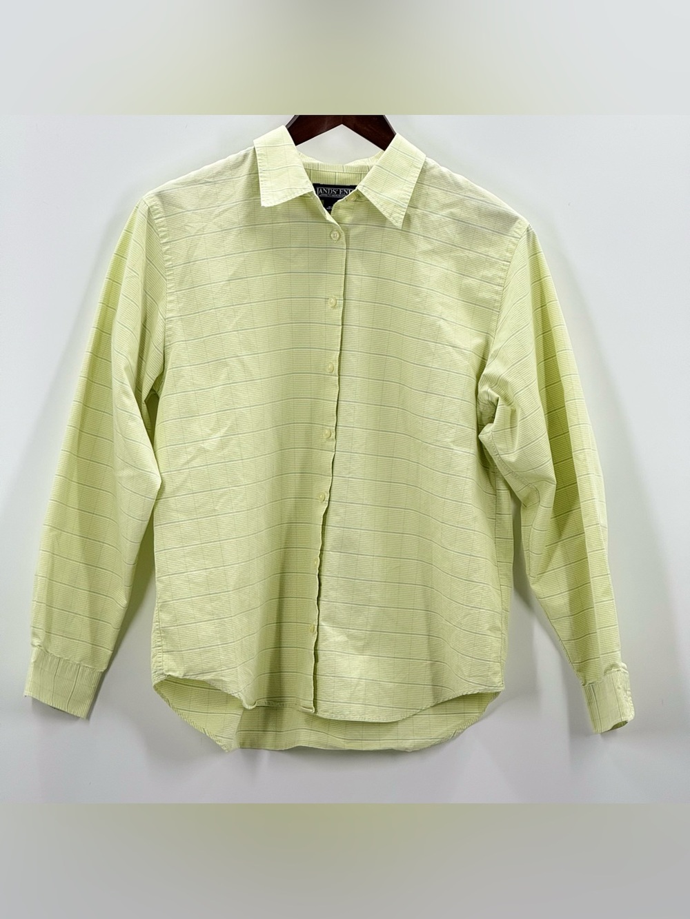 302 Lands' End Women's Light Green Button-Front Shirt
